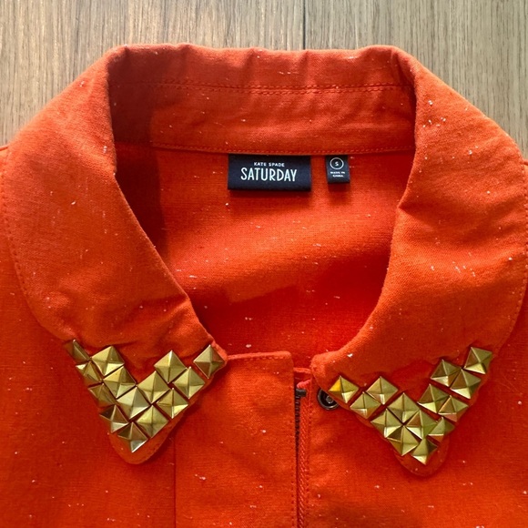 Orange Studded Kate Spade Saturday Jacket - Picture 3 of 11